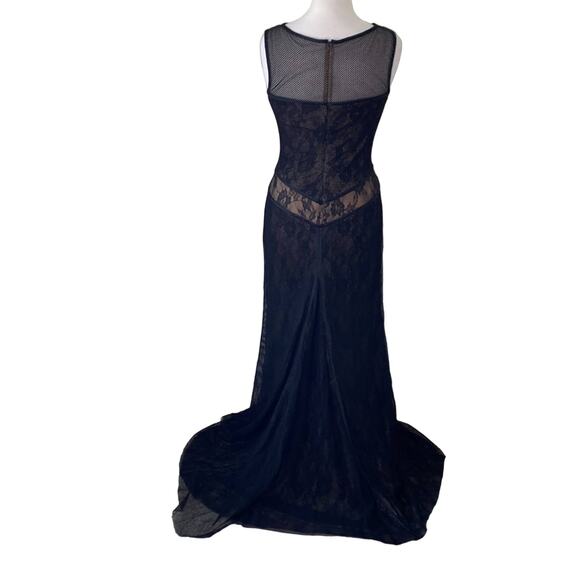 TADASHI SHOJI Mesh Lace Sleeveless Floor Length Evening Gown Style ADH1190L - Picture 2 of 14